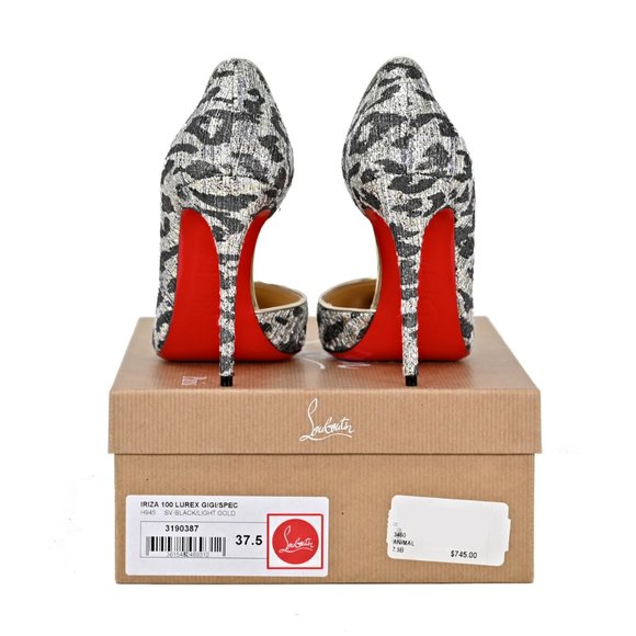 Christian Louboutin Iriza 100 Lurex Gigi Pumps - Picture 5 of 6